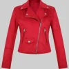 Doctor Who Nicola Coughlan Red Biker Jacket