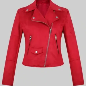 Doctor Who Nicola Coughlan Red Biker Jacket