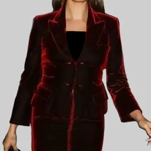 Hailey Bieber Velvet Blazer