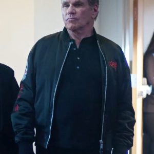 Alternative view of Cobra Kai Season S06 John Kreese Black Bomber Jacket