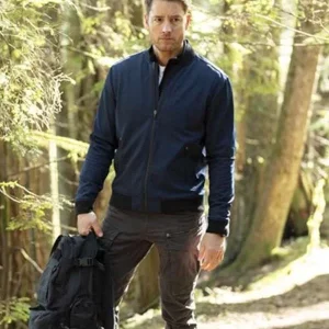 Justin Hartley Tracker Blue Bomber Jacket