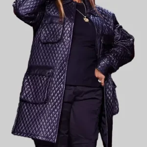 Queen Latifah Quilted Black Leather Coat