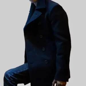 The Day of the Jackal Eddie Redmayne Blue Pea Coat Sale