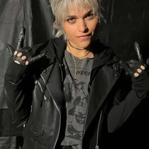 Ellen The Night Agent S01 Black Leather Jacket