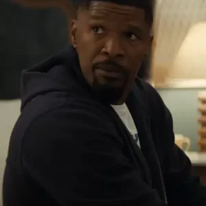Jamie Foxx Back in Action Black Hooded Jacket