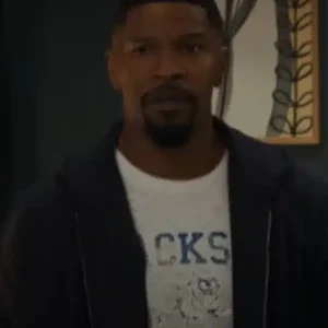 Jamie Foxx Back in Action Black Hooded Jacket Sale