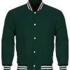 Men Casual Green Varsity Jacket