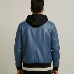 Alternative view of Men’s Blue Faux Leather Jacket