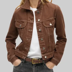 Missing You Rosalind Eleazar Denim Trucker Brown Jacket