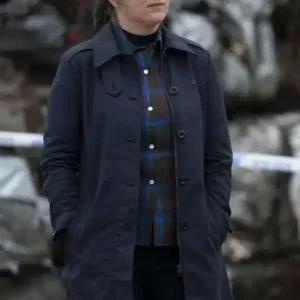 Shetland DS Alison McIntosh Blue Trench Coat Sale