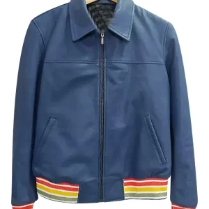 Katja Herbers Evil Blue Leather Jacket