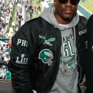 Kevin Hart Philadelphia Eagles Black Varsity Jacket