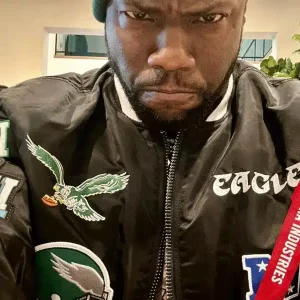 Kevin Hart Philadelphia Eagles Black Varsity Jacket Sale