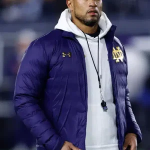 Marcus Freeman Notre Dame Puffer Jacket Sale
