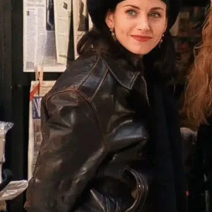 Monica Geller Friends S01 Brown Leather Jacket