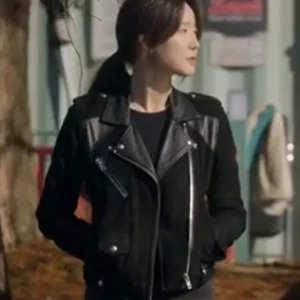 Yoo In-young The Trunk Tv Series Black Biker Jacket Sale