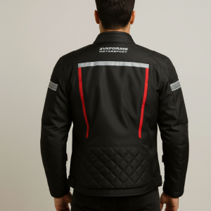 Black Motorcycle Riding Jacket Genuine Leather Biker Gear– 40% Off Sale