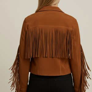 Boho Vibe: Authentic Brown Suede Fringe Jacket