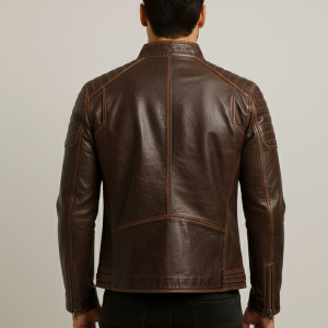 Alternative view of Men’s Distressed Brown Vintage Leather Jacket