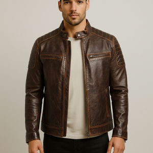 Men’s Distressed Brown Vintage Leather Jacket