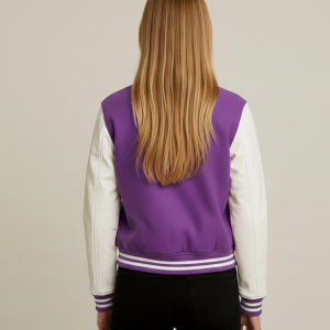 Alternative view of Women's Purple & White Varsity Jacket