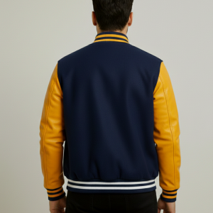 Shop Premium Green Body White Leather Sleeve Varsity Jacket