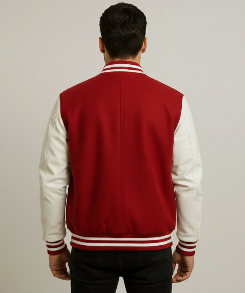 Shop Premium Red & White Bomber Jacket – Now 40% Off!